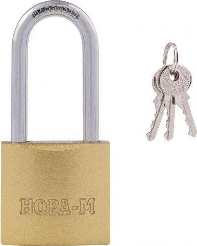 Замок навесной НОРА-М ЗН-810дд с длинной дужкой "Латунь" 32 мм 16882