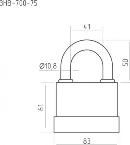 Замок навесной НОРА-М ЗНВ-700-75 всепогодный "Красный" 83 мм 16725 - изображение 3