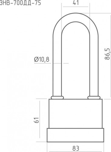 Замок навесной НОРА-М ЗНВ-700дд-75 всепогодный с длинной дужкой "Красный" 83 16729 - изображение 3