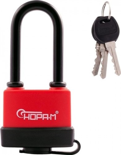 Замок навесной НОРА-М ЗНВ-700дд-50 всепогодный с длинной дужкой "Красный" 58 16727
