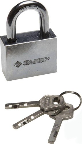 Замок навесной ЗУБР МАСТЕР стальной корпус, закаленная дужка, 50мм 3710-50_z01