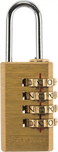 Замок навесной ЗУБР Профессионал мини латунный корпус, кодовый, 4 диска 37118-2_z02