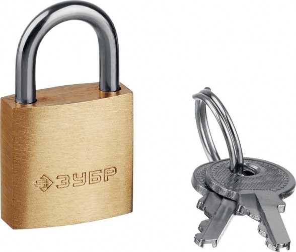 Замок навесной ЗУБР ПРОФЕССИОНАЛ мини, латунный корпус, 25мм, 37130-25_z01