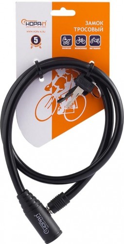 Замок-трос НОРА-М №20 велосипедный "Черный" 6х800 мм 13905 - изображение 2