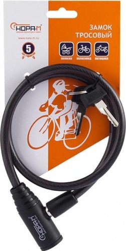 Замок-трос НОРА-М №22 велосипедный "Черный" 8х650 мм 18994 - изображение 2
