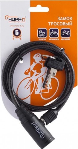 Замок-трос НОРА-М №22 велосипедный "Черный" 6х800 мм 18993 - изображение 2