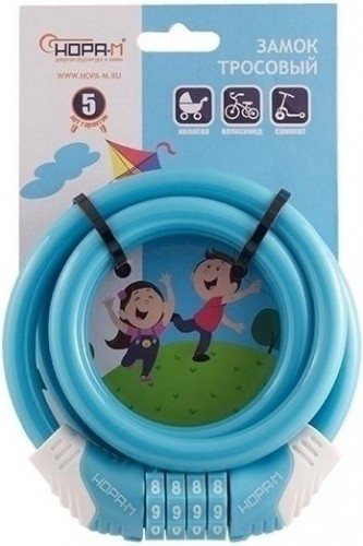 Замок-трос НОРА-М №31 велосипедный "Голубой" 10х1000 мм 18307 - изображение 2