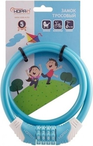 Замок-трос НОРА-М №31 велосипедный "Голубой" 10х650 мм 18304 - изображение 2