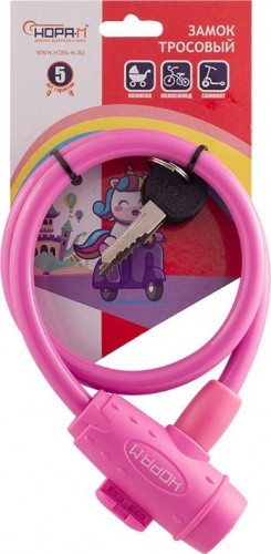 Замок-трос НОРА-М №33 велосипедный "Розовый" 10х650 мм 18300 - изображение 2