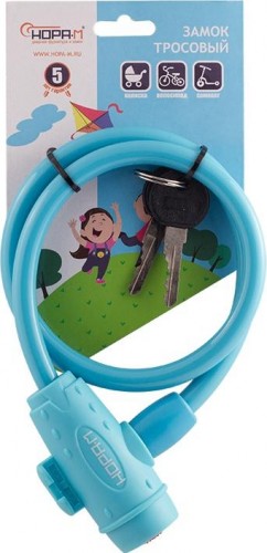 Замок-трос НОРА-М №33 велосипедный "Голубой" 10х650 мм 18298 - изображение 2