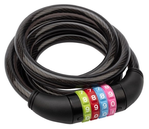Замок тросовый ЧЕТЫРЕ СЕЗОНА 79-0216 кодовый для велосипедов и колясок 150 см