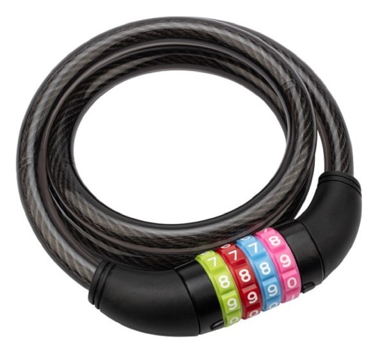 Замок тросовый ЧЕТЫРЕ СЕЗОНА 79-0206 кодовый для велосипедов и колясок 100 см