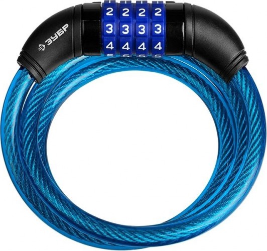 Замок тросовый ЗУБР ПРОФЕССИОНАЛ кодовый, с изменяемым кодом, длина троса-950мм, d  37262-95_z01