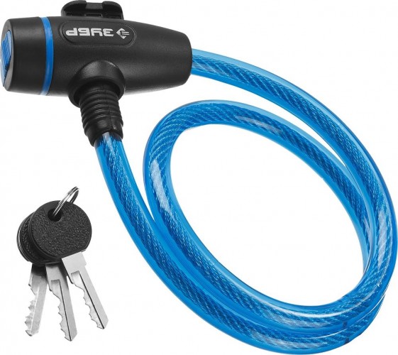 Замок тросовый ЗУБР ПРОФЕССИОНАЛ 3 ключа в комплекте, длина троса 650мм, d 10мм 37261-65_z01