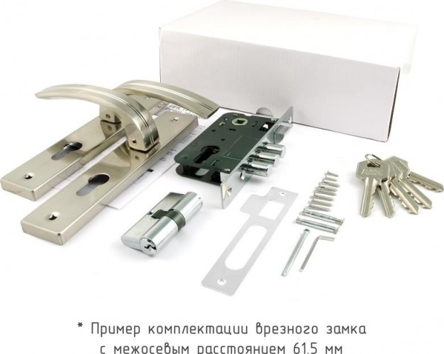 Замок врезной НОРА-М 106-62 цилиндровый комплект с ручками "Хром" 17020 - изображение 2