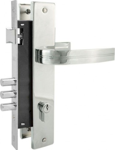 Замок врезной НОРА-М 106-85 М цилиндровый комплект с ручками "Хром" 16189