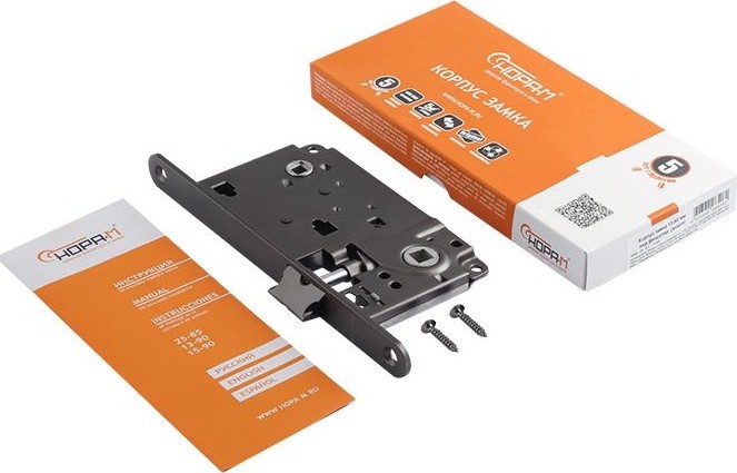 Замок врезной НОРА-М 13-90 мм под фиксатор "Графит" 18574 - изображение 3