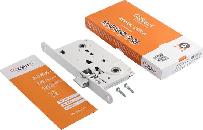 Замок врезной НОРА-М 13-90 мм под фиксатор "Белый" 8558 - изображение 2