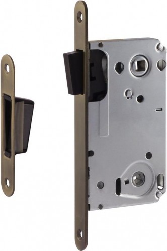 Замок врезной НОРА-М 13М-90 мм под фиксатор с магнитным ригелем "Старая бронза" 14917