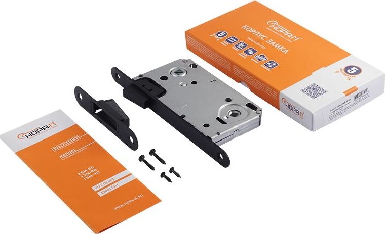 Замок врезной НОРА-М 13М-90 мм под фиксатор с магнитным ригелем "Черный" 18518 - изображение 2