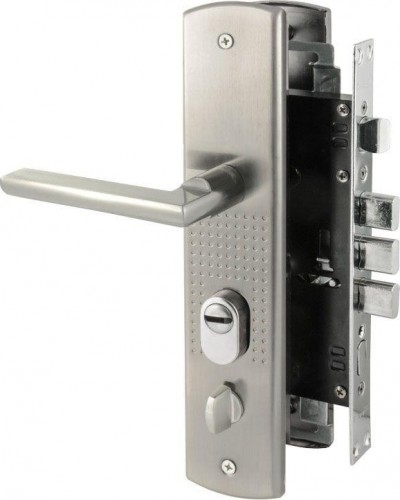 Замок врезной НОРА-М 200-108 правый для китайских дверей "Матовый никель" 16414