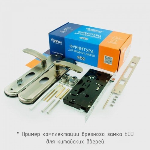 Замок врезной НОРА-М 200-68 STD левый для китайских дверей "Матовый хром/Черный никель" 16717 - изображение 2