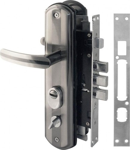 Замок врезной НОРА-М 200-68 STD правый для китайских дверей "Матовый хром/Черный никель" 16718