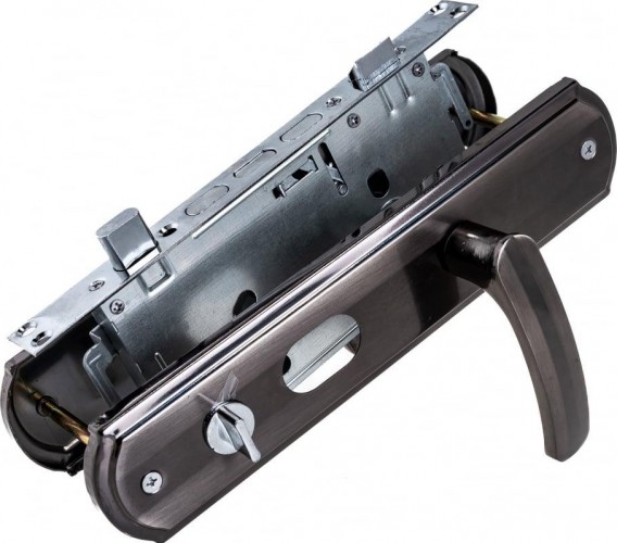 Замок врезной НОРА-М 200-68 STD левый для китайских дверей "Матовый хром/Черный никель" 16717 - изображение 3