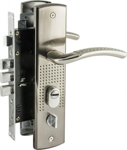 Замок врезной НОРА-М 200-96 левый для китайских дверей "Матовый никель" 15556