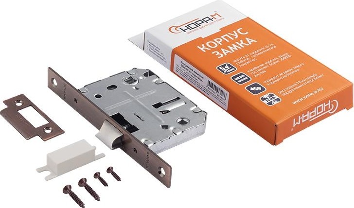 Замок врезной НОРА-М 2070-70 ПП "Старая медь" 14479 - изображение 3