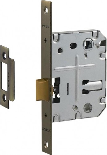 Замок врезной НОРА-М 2070-70 ППП с пластик. ригелем "Старая бронза" 18893