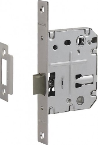 Замок врезной НОРА-М 2070-70 ППП с пластик. ригелем "Матовый никель" 18895