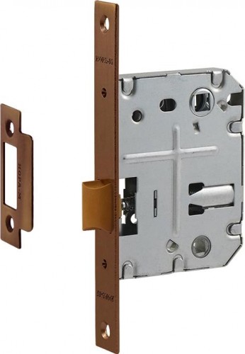Замок врезной НОРА-М 2070-70 ППП с пластик. ригелем "Матовый кофе" 18957
