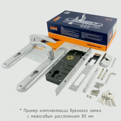 Замок врезной НОРА-М 23-85 М цилиндровый комплект с ручками "Золото" 11496 - изображение 2