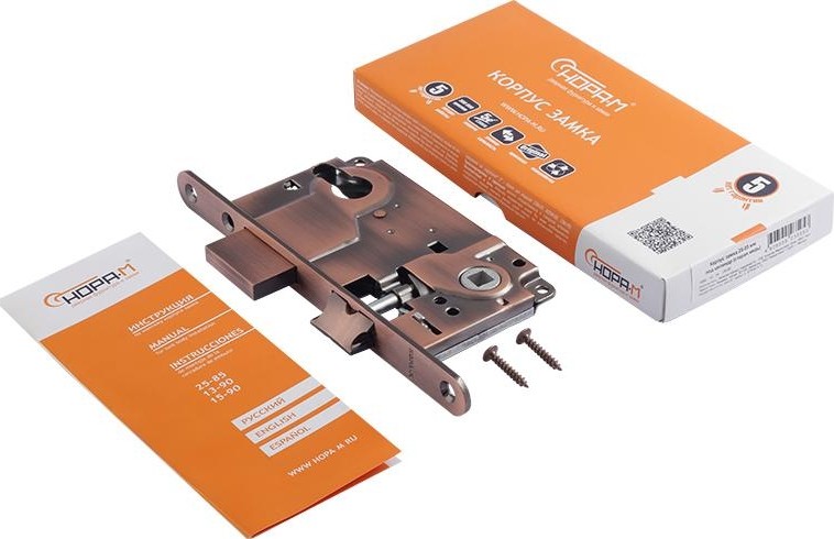 Замок врезной НОРА-М 25-85 цилиндровый "Старая медь" 8546 - изображение 2