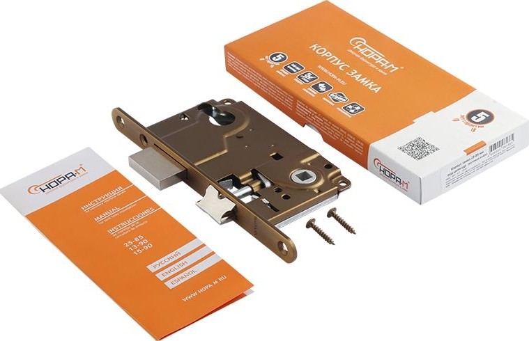 Замок врезной НОРА-М 25-85 цилиндровый "Матовый кофе" 18513 - изображение 2