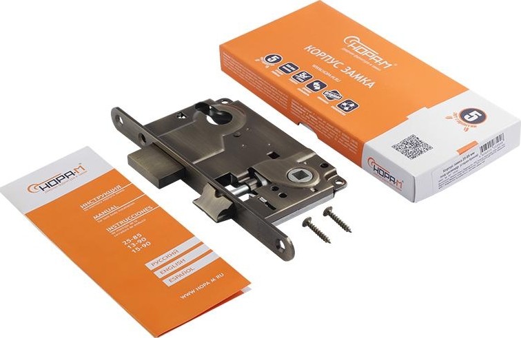 Замок врезной НОРА-М 25-85 цилиндровый "Старая бронза" 8547 - изображение 2