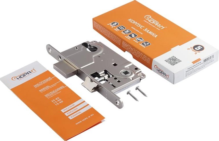 Замок врезной НОРА-М 25-85 цилиндровый "Матовый никель" 18346 - изображение 2