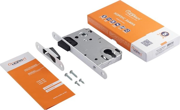 Замок врезной НОРА-М 25М-85 мм под фиксатор с магнитным ригелем "Белый" 18524 - изображение 2