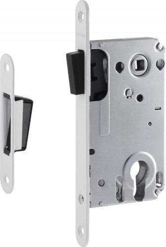 Замок врезной НОРА-М 25М-85 мм под фиксатор с магнитным ригелем "Белый" 18524