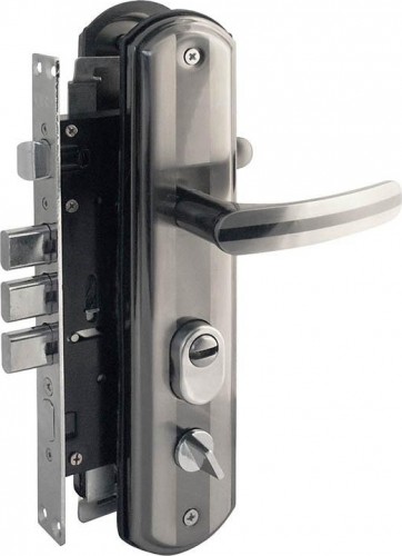 Замок врезной НОРА-М 300-68 левый для китайских дверей "Матовый хром/Черный никель" 18728