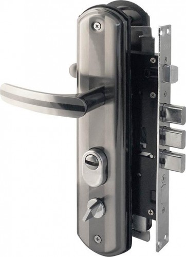 Замок врезной НОРА-М 300-68 правый для китайских дверей "Матовый хром/Черный никель" 18729