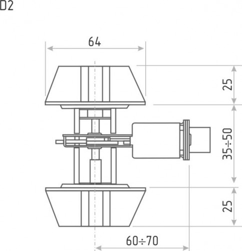 Замок врезной НОРА-М D2 цилиндровый "Старая медь" 8947 - изображение 2
