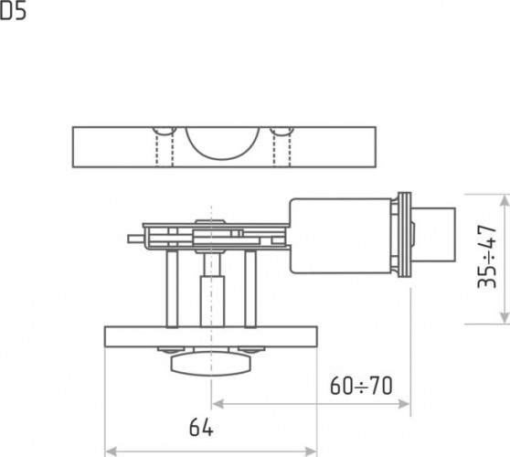Замок врезной НОРА-М D5 "Матовый никель" 13481 - изображение 2