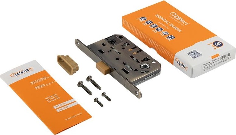 Замок врезной НОРА-М М13М-96 мм под фиксатор с магнитным ригелем "Старая бронза" 18962 - изображение 2