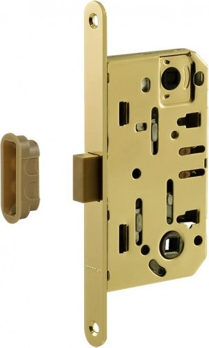 Замок врезной НОРА-М М13М-96 мм под фиксатор с магнитным ригелем "Золото" 18958