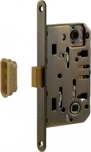 Замок врезной НОРА-М М13М-96 мм под фиксатор с магнитным ригелем "Старая бронза" 18962
