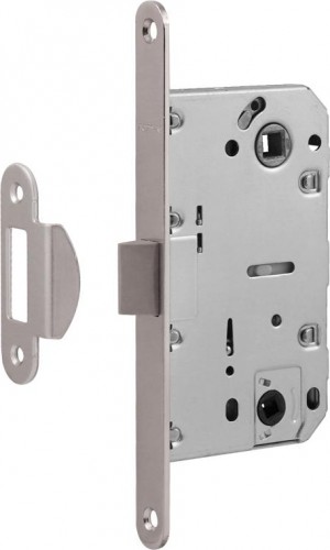 Замок врезной НОРА-М М13П-96 под фиксатор с пластик. ригелем "Матовый никель" 18857