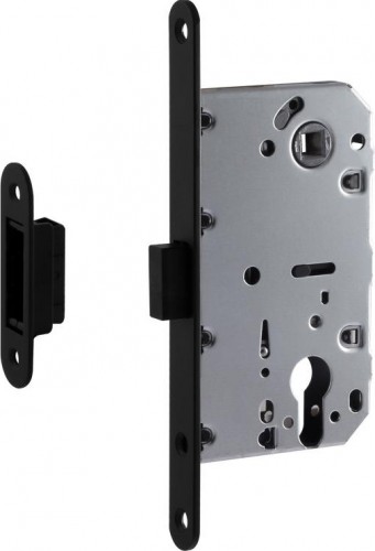 Замок врезной НОРА-М М25М-85 мм цилиндровый с магнитным ригелем "Черный" 18581