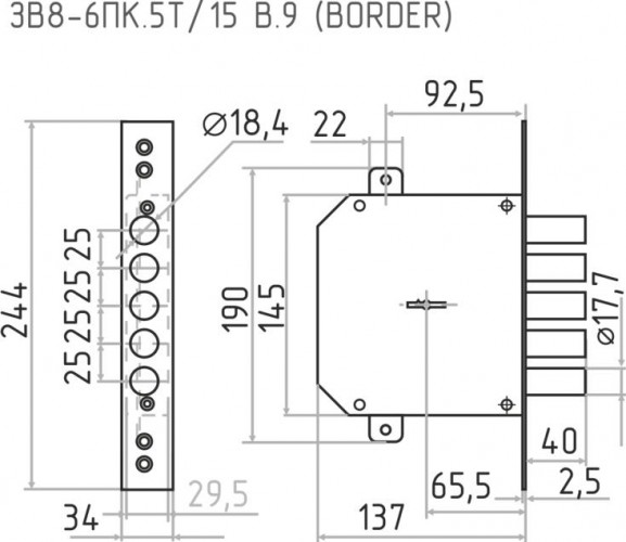 Замок врезной НОРА-М ЗВ8-6ПК.5Т/15 В.9 сувальдный  16248 - изображение 3